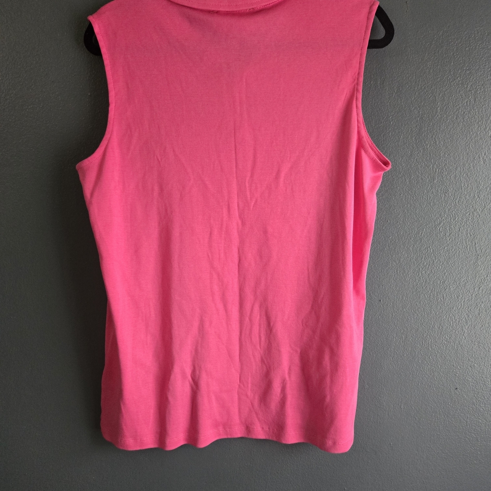Pappagallo Aloha Bright Pink Sleeveless Polo Preppy Tank XL - Picture 7 of 9